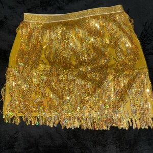 Gold frilly skirt